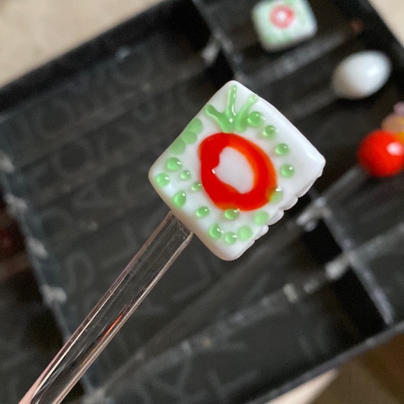 Precidio glass stir sticks. Unique Asian food theme - Picture 4 of 7